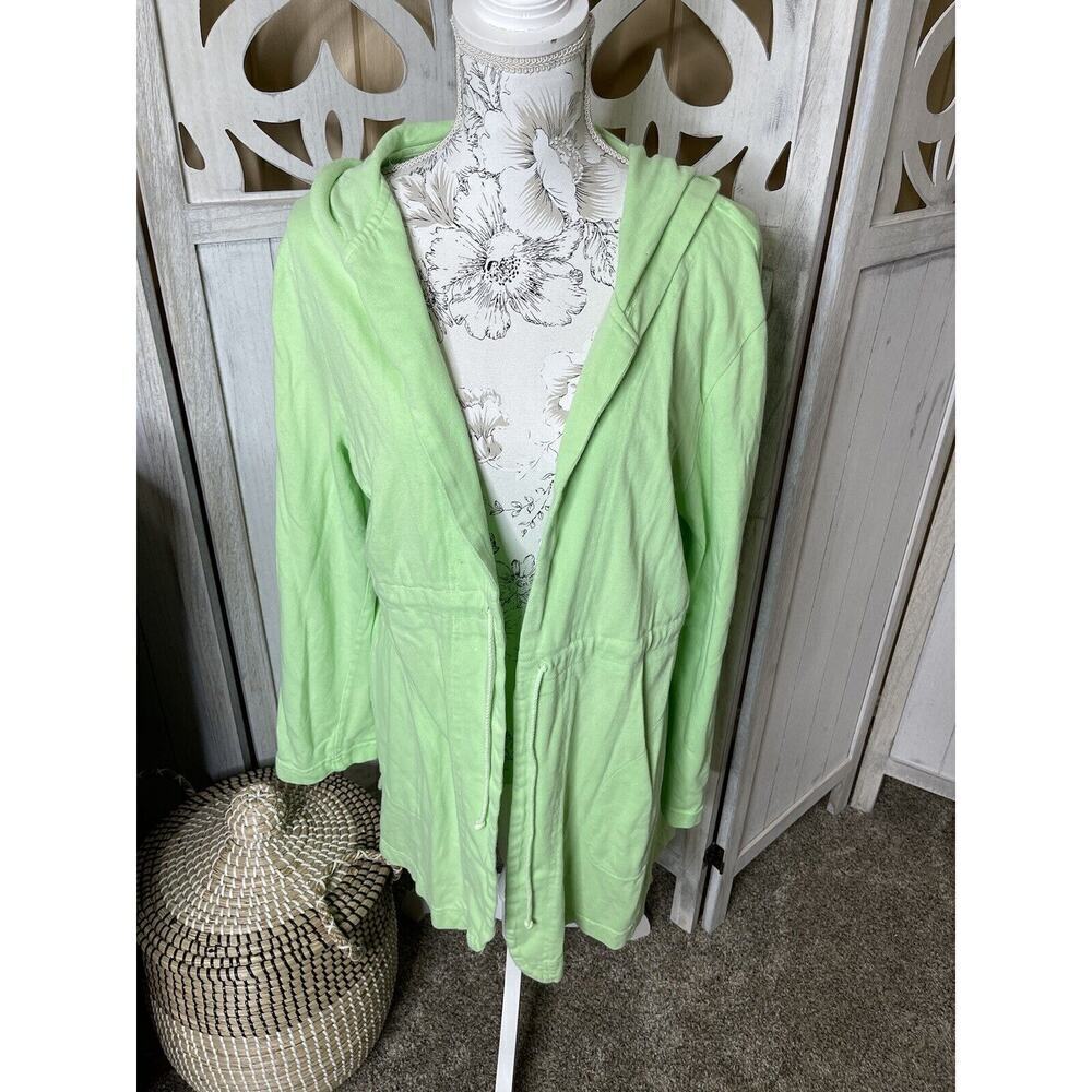 FRESH PRODUCE Sweater Medium Large Neon Green Top Hoodie Comfy Athleisure